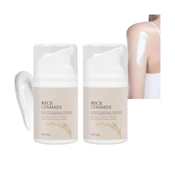 Crème visage Purifiante au Riz Rice Ceramide Moisture Cream,creme hydratante visage,anti rides puissant immediat,Rice Puree M