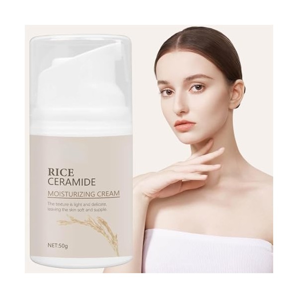 Crème visage Purifiante au Riz Rice Ceramide Moisture Cream,creme hydratante visage,anti rides puissant immediat,Rice Puree M