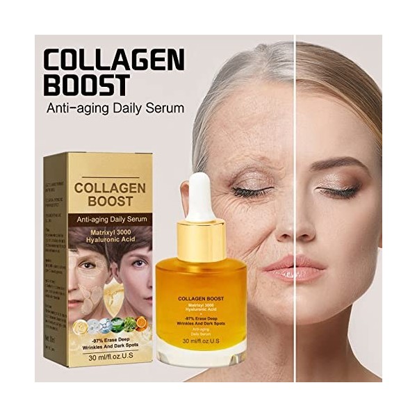 Sérum avancé anti-rides profond, sérum avancé au collagène anti-âge, sérum quotidien anti-âge, sérum anti-âge, sérum anti-rid