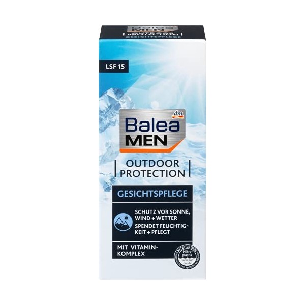 Balea Men Outdoor Protection Moisturiser to Prevent Drying Out of Skin - Anti-Ageing SPF 15 - 75ml by dm-drogerie-markt