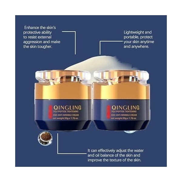 Crème pour le visage Qingling, Crème Anti-Rides Qingling, Creme Qinglin, Crèmes délimination des rides Qinglings, anti-rides ...