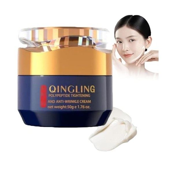 Crème pour le visage Qingling, Crème délimination des rides Qingling, crème anti-rides en polypeptide japonais, crème hydrat ...