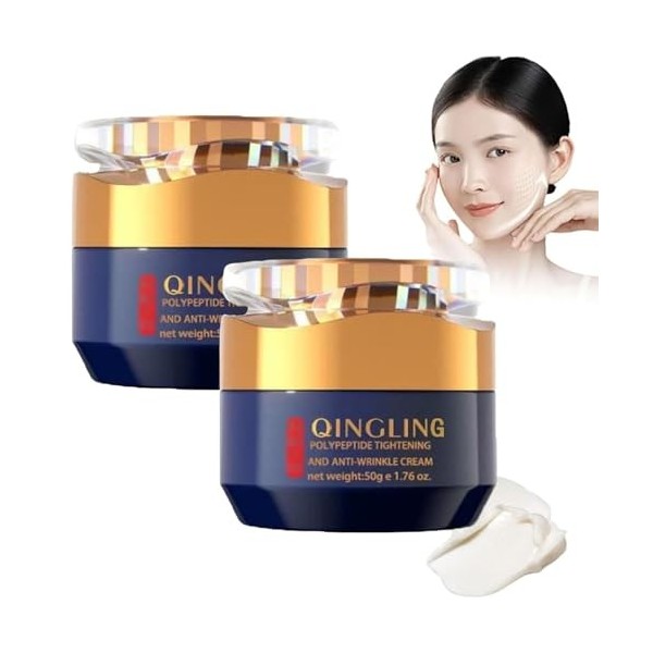 Crème pour le visage Qingling, Crème délimination des rides Qingling, crème anti-rides en polypeptide japonais, crème hydrat ...