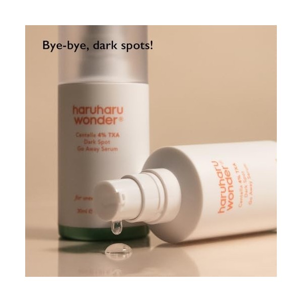Haruharu Wonder Dark Spot Go Away Sérum Centella 4 % dacide tranexamique, vitamine C, sérum correcteur de décoloration, hype