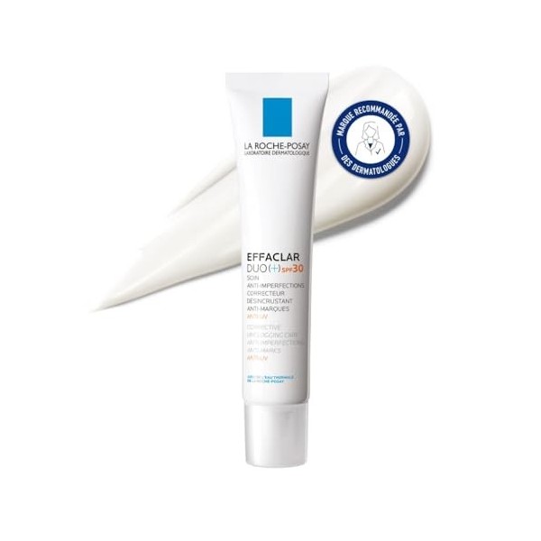 La Roche-Posay - Soin Effaclar DUO+ SPF 30 - Soin Visage Complet Anti Imperfection, Anti-Marques, Anti-Récidive et Anti-UV - ...
