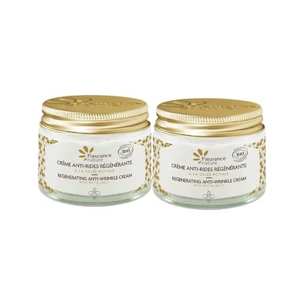 Fleurance Nature- Crème anti-rides régénérante à la gelée Royale- 50ml- Crème visage jour hydratante certifié Bio Cosmos Ecoc...