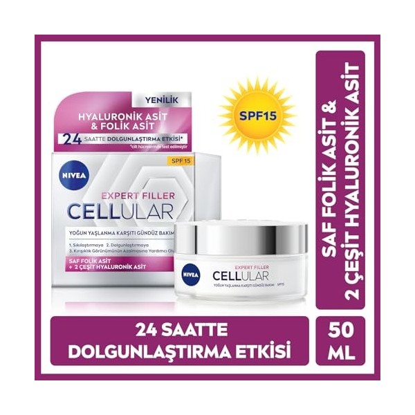 NIVEA Cellular Expert Filler Crème de Jour Anti-Âge SPF 15, 50 ml