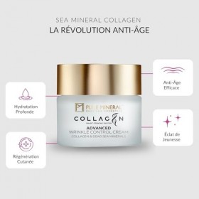 Pure Mineral - Crème Contrôle Avancé des Rides au Collagène - Minéraux Mer Morte, Réduit Rides et Fermeté, Effet Liftant - Sa