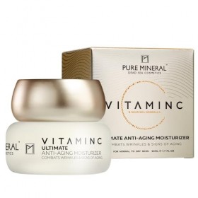 Pure Mineral - Crème Anti-Âge Ultime Vitamine C pour Peaux Normales à Sèches - Combat les Rides, Raffermit - Minéraux de la M