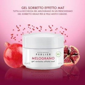 Perlier, Gel effet sorbet mat - Soins du visage - Hydratant - Grenade - Vegan - Pot 50 ml