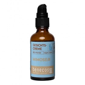 benecos Crème visage bio amande MIMOSE:R - peaux sensibles - végétalien - testée derm