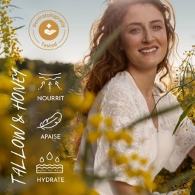 Original Tallow & Honey Balm Vanilla 60 ml, Crème au Suif de Bœuf et Miel, Baume Naturel Visage et Corps Grass-Fed, Pour Peau...