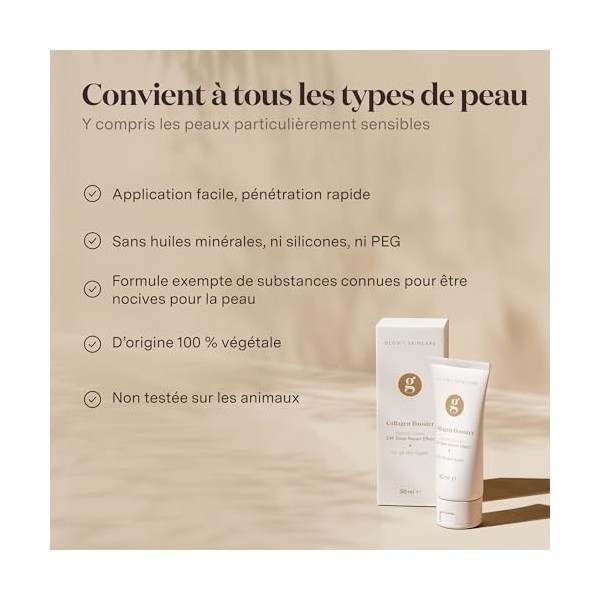 Crème au collagène Glow25® [50 ml] - LOriginal - avec acide hyaluronique et vitamine C - Qualité contrôlée