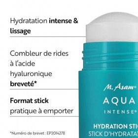 M. Asam AQUA INTENSE Hydration Stick 30g – baume hydratant visage, sérum en stick anti-rides, crème bio contre la sécheress