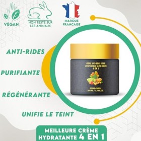 MEILLEURE CRÈME HYDRATANTE ANTI-RIDES 4 en 1 : Huile de pépins de figue de barbarie Huile d’argan Huile de noyau d’abricot Hu
