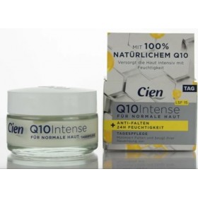 Lot 2 - Cien - Crème Visage Anti-Rides Q10 Intense 50ml Jour SPF 15 Hydratation Intense + Contour des Yeux 15ml Lot 2