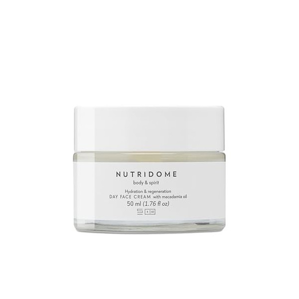 Nutridome Crème de jour hydratante pour le visage - Crème anti-rides avec huile de macacamia et dargan - Lait de chèvre - Ex