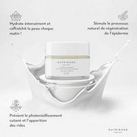 Nutridome Crème de jour hydratante pour le visage - Crème anti-rides avec huile de macacamia et dargan - Lait de chèvre - Ex