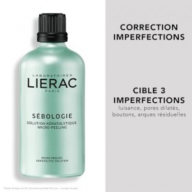 Lierac - Sébolobie - Solution Kératolytique Micro-Peeling 100ml - Soin Visage - Anti Imperfections - Astringeant - Sébo Régul