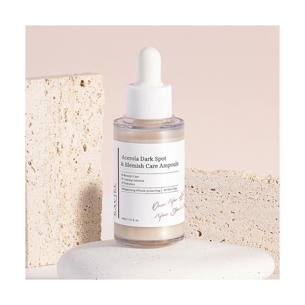 Acerola Ampoule de soin des taches sombres – Aide à éclaircir et anti-rides, améliore intensivement le mélasma et les imperfe