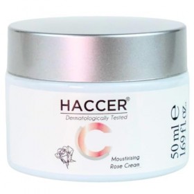 Haccer Rose Moisturizing Daily Skin Cream 50 ml – Eau de rose naturelle – Hydratante, hydratante, nourrissante et revitalisan