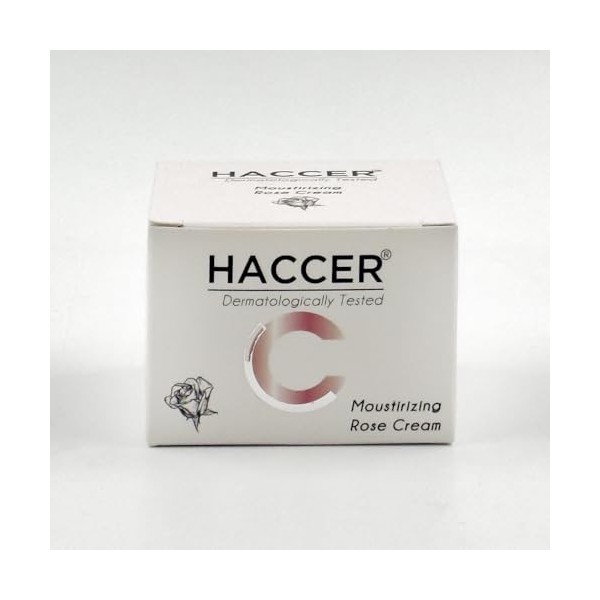 Haccer Rose Moisturizing Daily Skin Cream 50 ml – Eau de rose naturelle – Hydratante, hydratante, nourrissante et revitalisan
