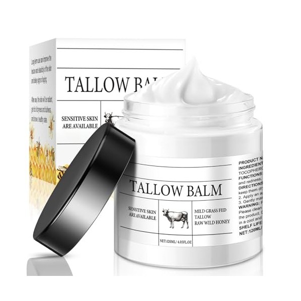 Baume au miel de suif de bœuf, profondément nourrissant pour le visage, soin naturel de la peau
