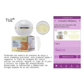 CREMA FACIAL EDAD PERFECTA ULTRA REPARADORA CON PLACENTA DE OVEJA 50 GRAMOS TUZ
