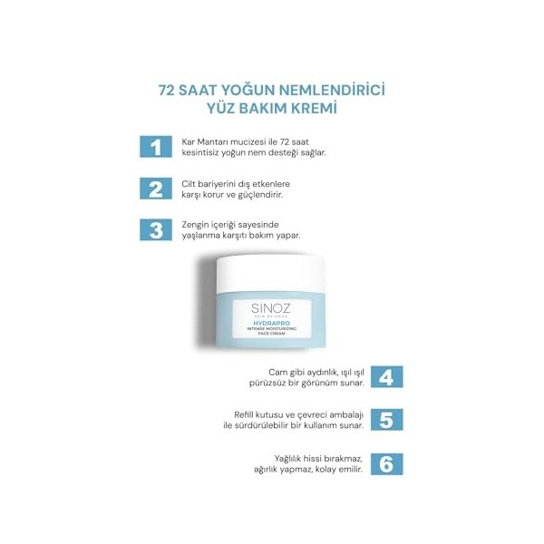 Hydrapro Crème hydratante intense pour le visage | Hydratation 72 heures | Bioferment Aloe Vera & Champignon des Neiges | Tou