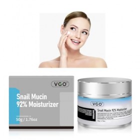 VGO Snail Mucin Crème hydratante pour le visage 92 % pour peaux sèches et sensibles, tous types de peau, 50 g