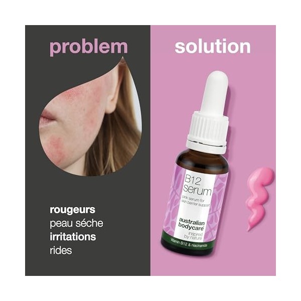 Vitamine B12 Pink Serum – Sérum Apaisant pour Rougeurs et Irritations – Renforce la Barrière Cutanée et Hydrate les Peaux Sèc