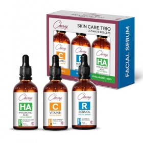 Kit Skincare avec sérum à la vitamine C, sérum au rétinol et sérum à lacide hyaluronique. Sérum visage trio avec anti-âge/an