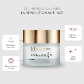 Pure Mineral - Crème Hydratante Raffermissante Suprême au Collagène - Minéraux Mer Morte, Hydratation Profonde, Raffermisseme
