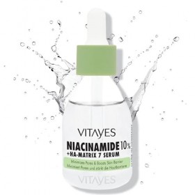 Vitayes Sérum 10 % de niacinamide et dacide hyaluronique - 30 ml - Sérum anti-âge pour le visage - Hydratant et renforce la 