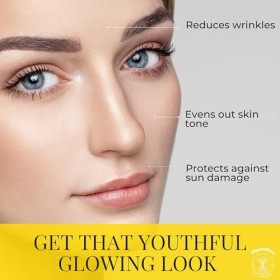 Serum Vitamine C Visage Bio - avec de lor 24 carats, de lacide hyaluronique, de la vitamine E - Traitement anti-âge, des ci