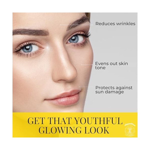 Serum Vitamine C Visage Bio - avec de lor 24 carats, de lacide hyaluronique, de la vitamine E - Traitement anti-âge, des ci