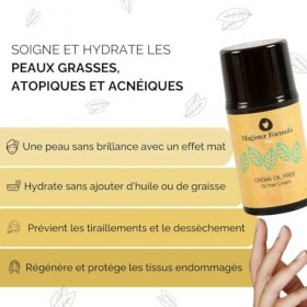 Crème Hydratante Visage Oil Free 50 ml | Peaux Grasses et Sensibles | Apporte un Effet Mat | Ideál pour le Peau Atopique et A
