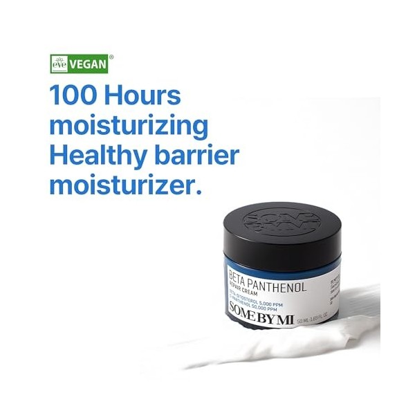SOME BY MI Beta-Panthenol Repair Cream – 50ml – Crème hydratante visage au panthénol – Répare la barrière cutanée, apaise les
