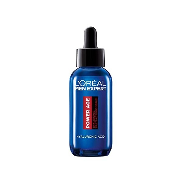 L’Oréal Paris men expert LOréal Sérum Homme, Sérum à lAcide Hyaluronique pour Peaux Vieillissantes, Sèches et ternes, Men E
