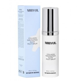 [STAR IN SEOUL] MIBYUL COLLAGEN NIACINAMIDE GLOW MULTI SERUM, 30ml, Éclaircissant, Hydratant, Raffermissant, Soin des Pores &
