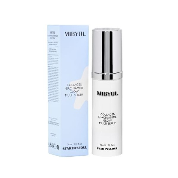 [STAR IN SEOUL] MIBYUL COLLAGEN NIACINAMIDE GLOW MULTI SERUM, 30ml, Éclaircissant, Hydratant, Raffermissant, Soin des Pores &