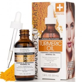 Advanced Clinicals Huile de curcuma pour le visage Formule antioxydante avec extrait de rose et huile de jojoba pour les peau