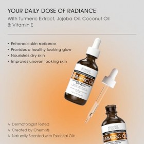 Advanced Clinicals Huile de curcuma pour le visage Formule antioxydante avec extrait de rose et huile de jojoba pour les peau