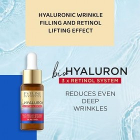Eveline Cosmetics BioHyaluron 3 x Retinol Sérum multi-réparateur fortement anti-rides, 18 ml