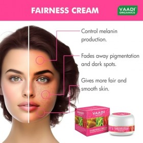 Vaadi Herbals Organic Fairness Lot de 3 crèmes anti-rides pour le visage au safran, à laloe vera et aux extraits de curcuma 