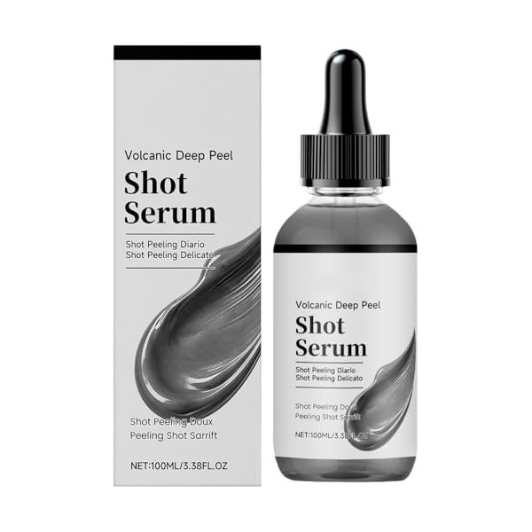 Sérum exfoliant volcanique intense, Soin quotidien, Nourrissant et Hydratant, Exfoliation douce, Nettoyage des pores et Régul...