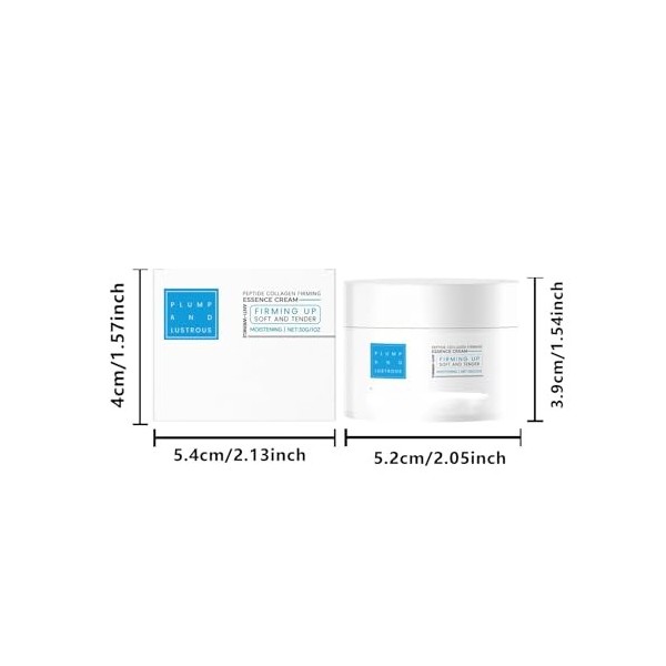 Crème Raffermissante au Collagène Peptide, 30 g, Soin Hydratant Visage Anti-Rides, Contient du Tripeptide de Cuivre-1, Réduit...