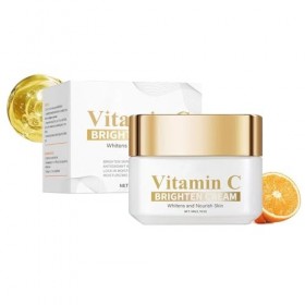 Crème Visage À la Vitamine C - Illumine le Teint, Atténue Les Taches Brunes, Resserre Les Pores, Améliore la Douceur de la Pe...