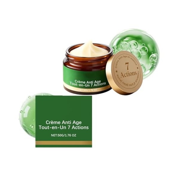 Crème Multi-soins 7 Effets - Soin Quotidien for Une Peau Lisse et Ferme, Application Facile, Formule Douce 2pcs Crème Jour e...