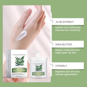 Crème Hydratante À Laloe Vera — Hydratation Longue Durée, Apaise Les Peaux Sensibles, Une Crème Douce Adaptée À Tous Les Typ ...